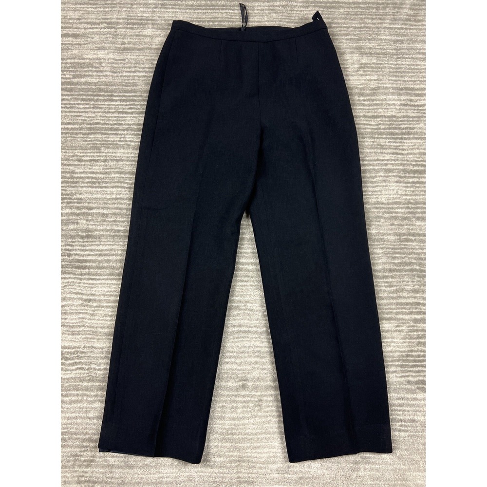 Kasper Pants Womens 6 Black Pleated Side Zip Polyester Lined Dress